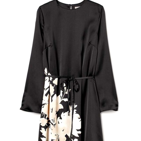 H&M BNWT Women’s Chocolate Brown Floral Tie Dress Size M - Picture 1 of 9